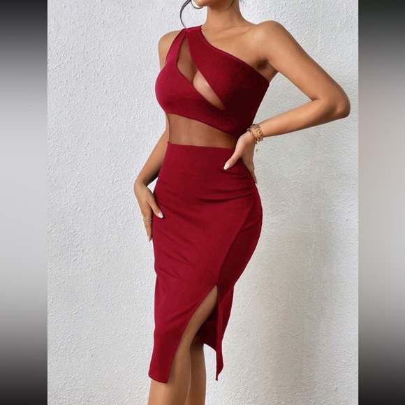 Sexy mesh insert slit thigh bodycon dress - Picture 7 of 7